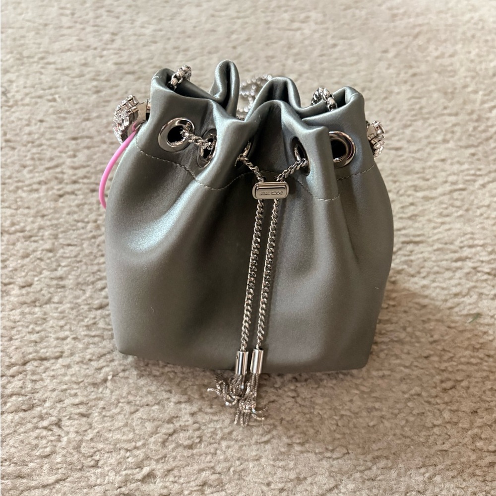 Jimmy Choo bon bon satin bucket handbag - Picture 3 of 15